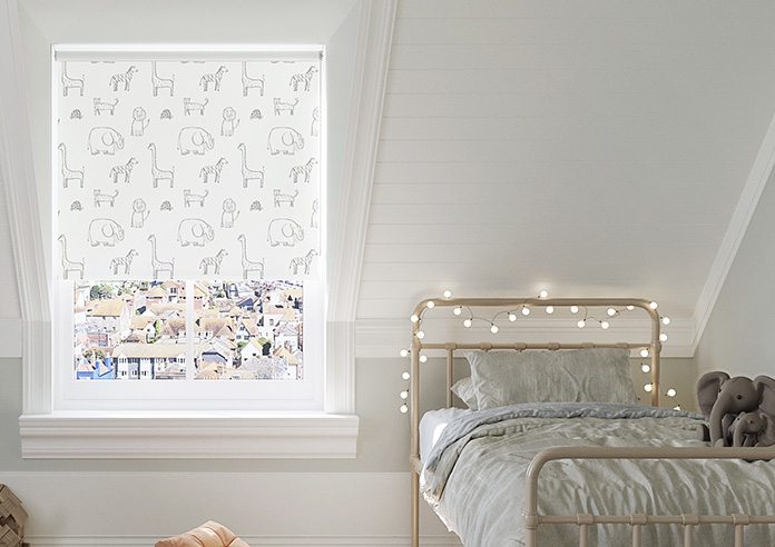 Zootime Sketch, Elephant Grey - Twist&Fit Roller Blind - Image 3